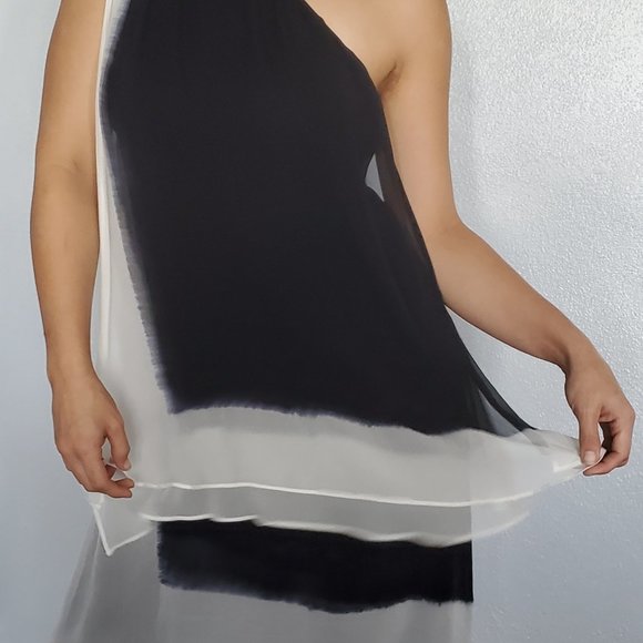 L.A.M.B. Gwen Stefani 100% Silk Dress in Black Gray and White Women's Size M - Picture 8 of 12